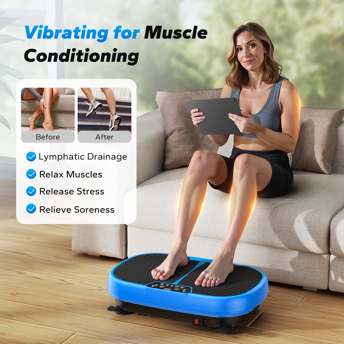 MERACH EMS Vibration Plate Exercise Machine .