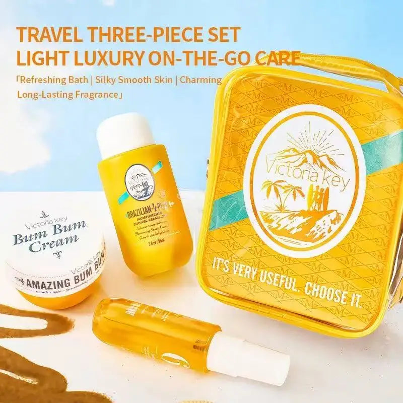 Sol De Janeiro Brazilian Bum Bum Cream & Shower Gel & Body Mist Travel Set.