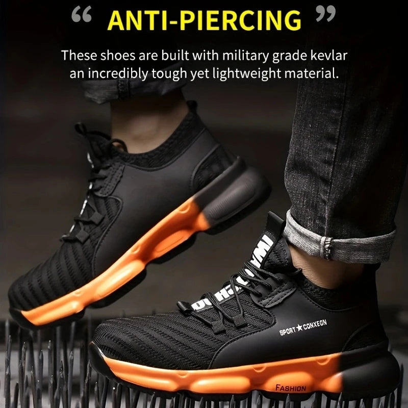 Anti-smash and anti-puncture safety shoes.