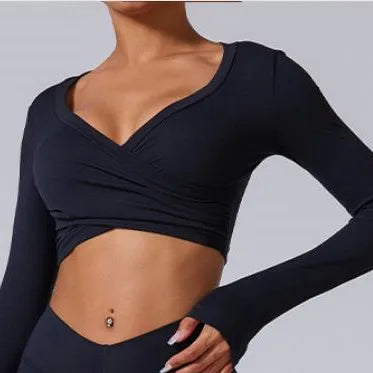 Sports Long-Sleeved Crop Top For Women.