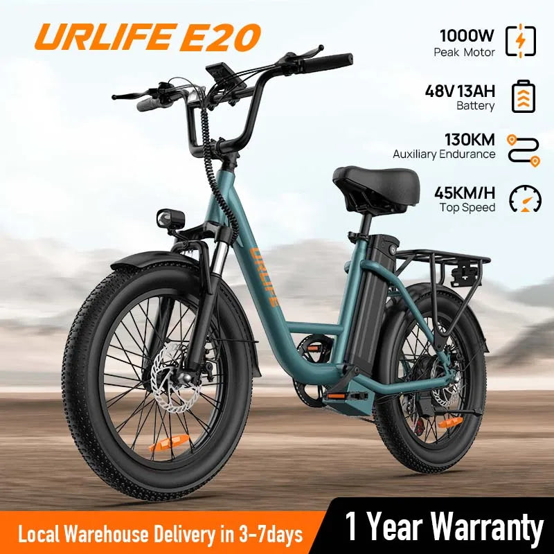 URLIFE 1000W E20 Electric Bike | With Dual Disc Brake