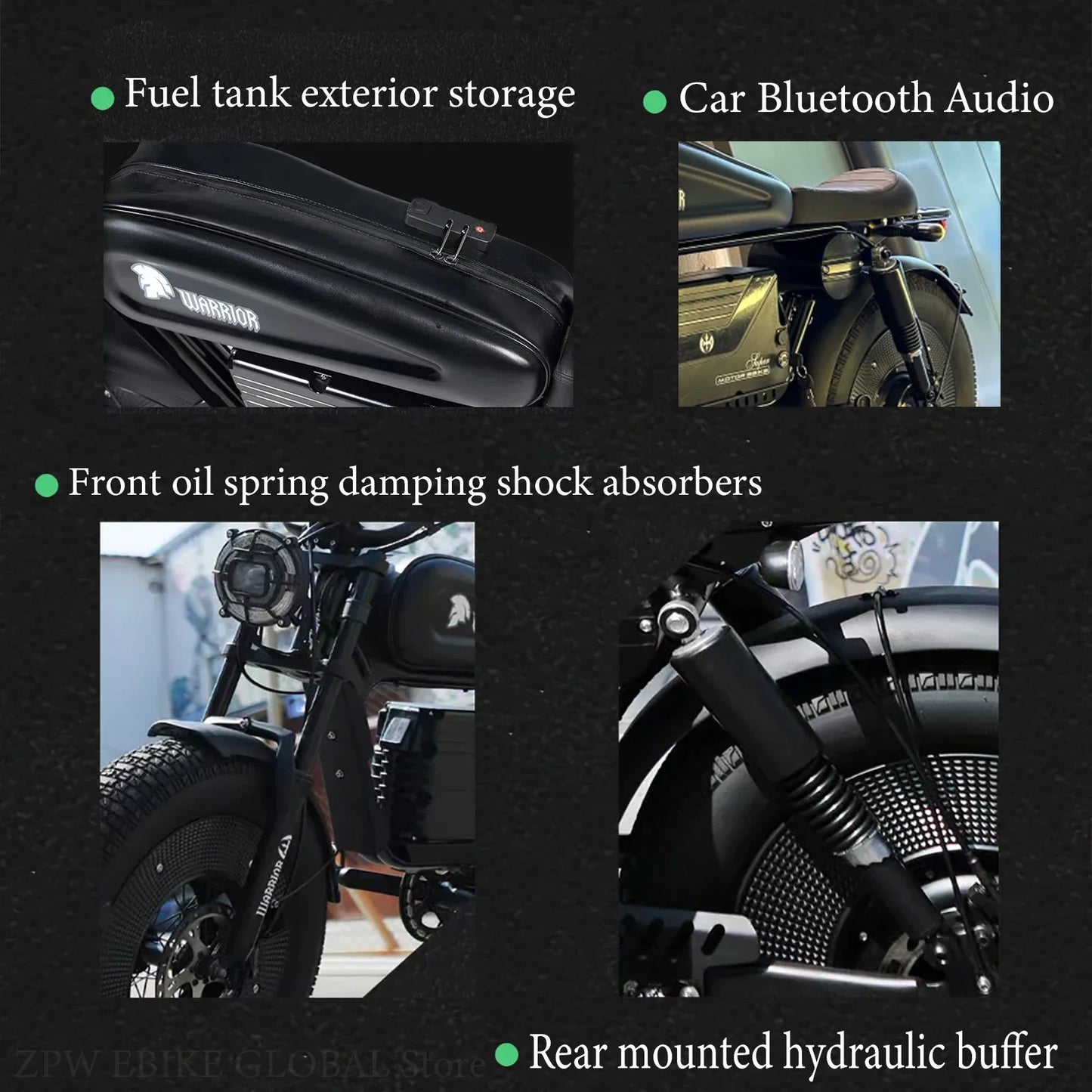 Black Warrior 1500W Motorbikes.