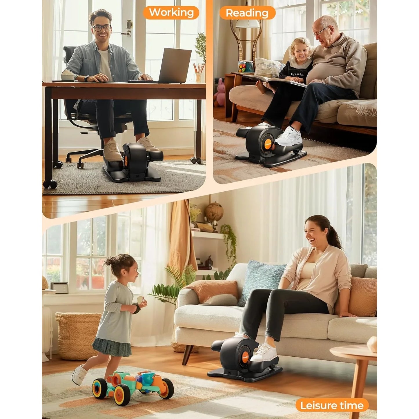 YOSUDA Under Desk, Electric Elliptical Machine for Seniors.