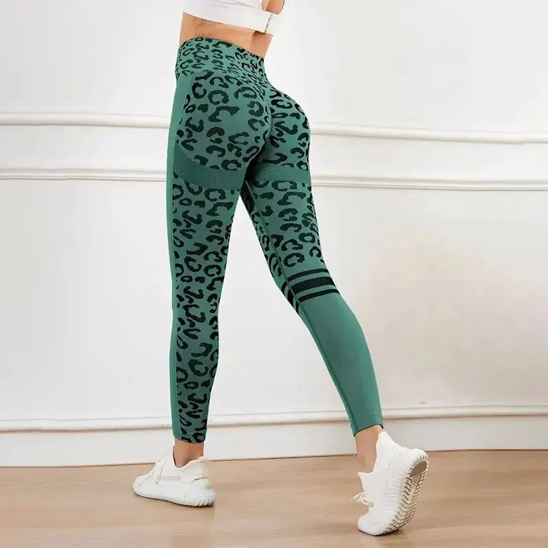 Leopard Print Quick Drying Fitness Pants For Women.