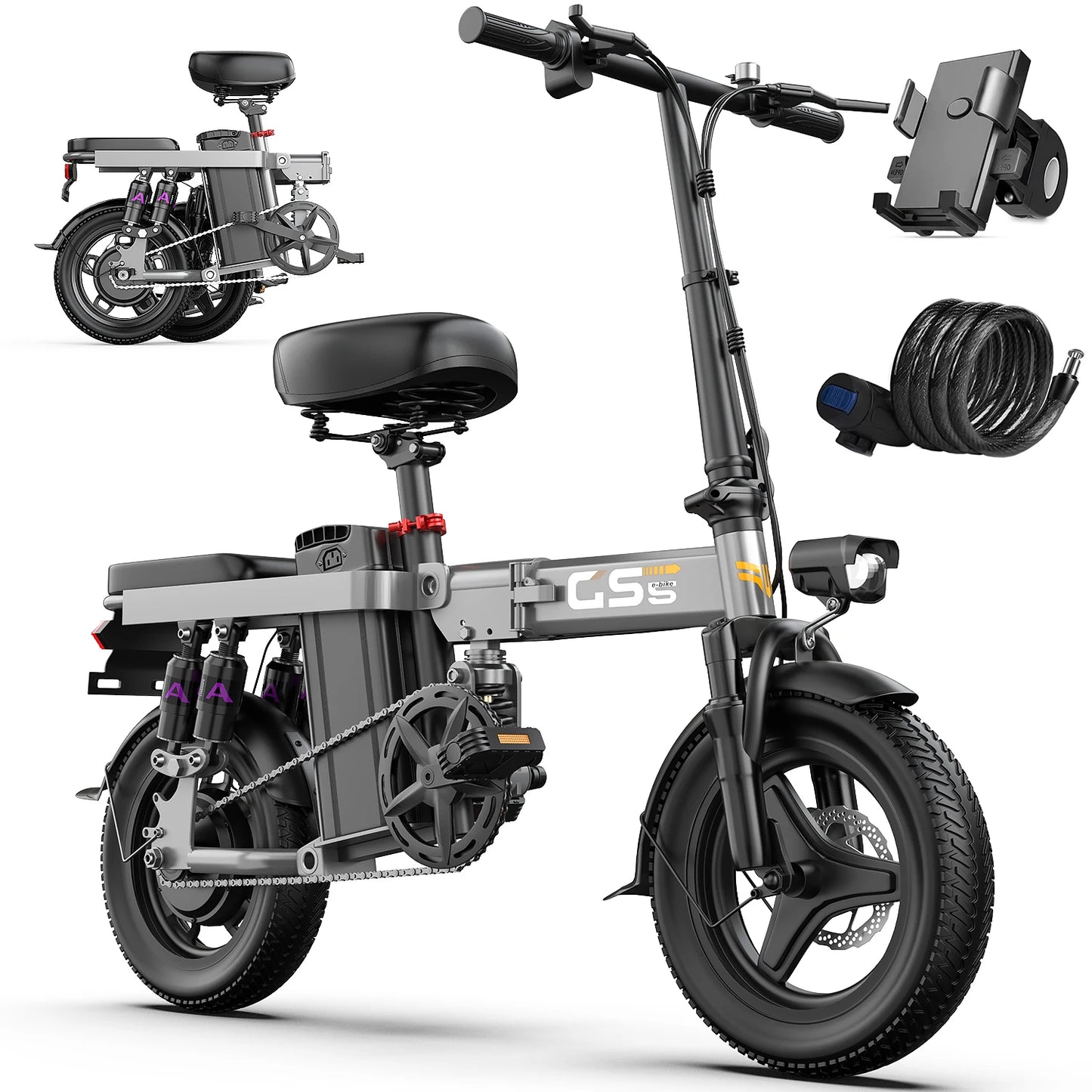 UPlee Folding Electric Bike,35 Miles Max Range For Adults.