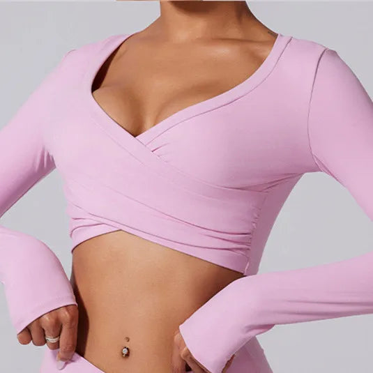 Sports Long-Sleeved Crop Top For Women.