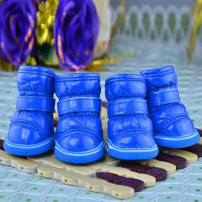 4pcs/set Winter Warm Shoes For Small Dogs.