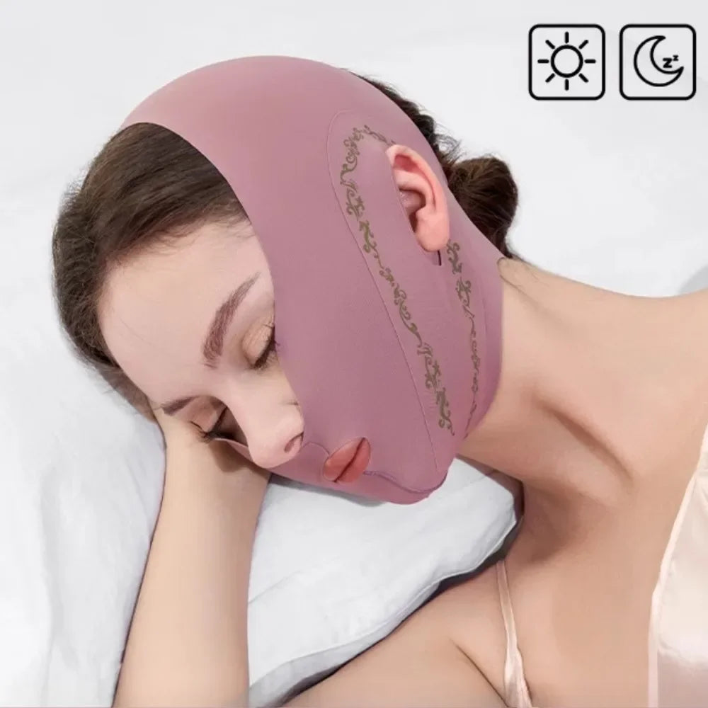 V Line Face Lifting Bandage For Double Chin Jawline & Cheek Support.