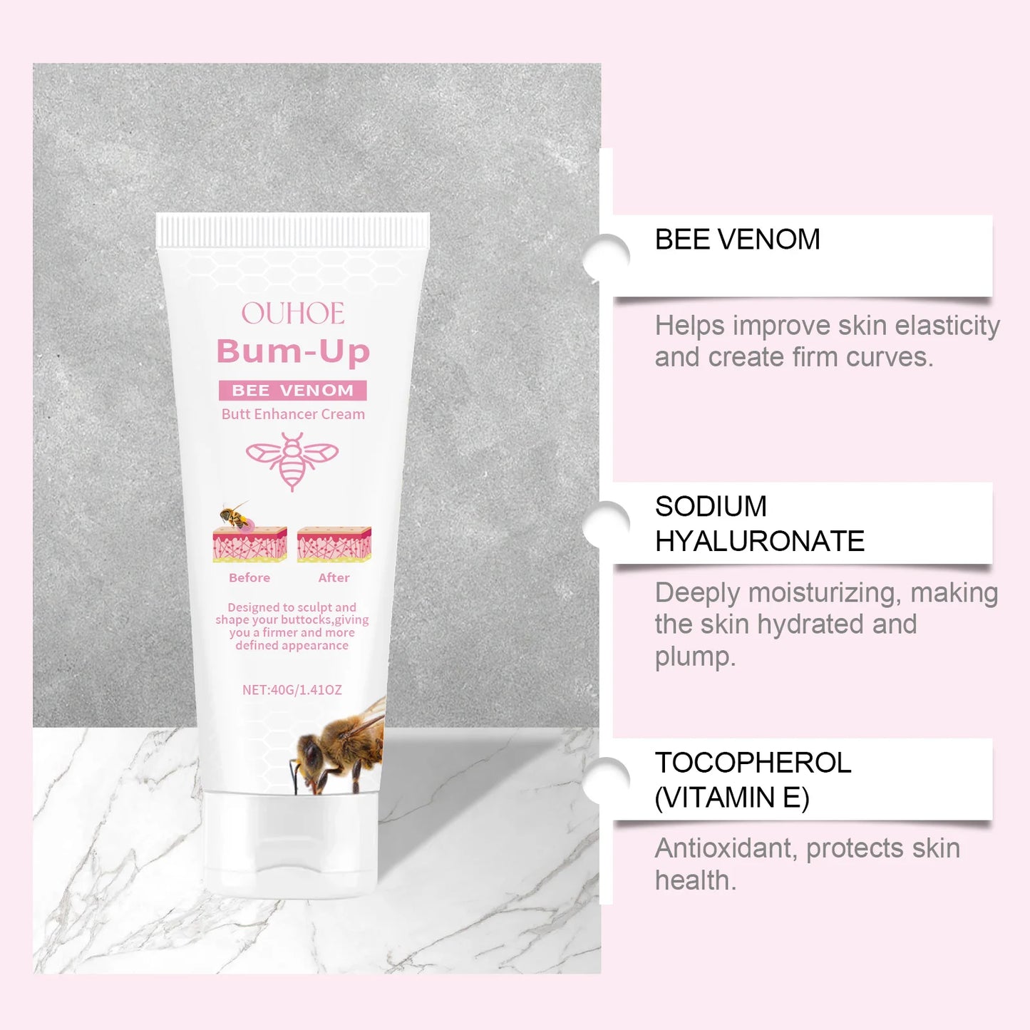 Buttocks Firming and Shaping Body Massage Cream.