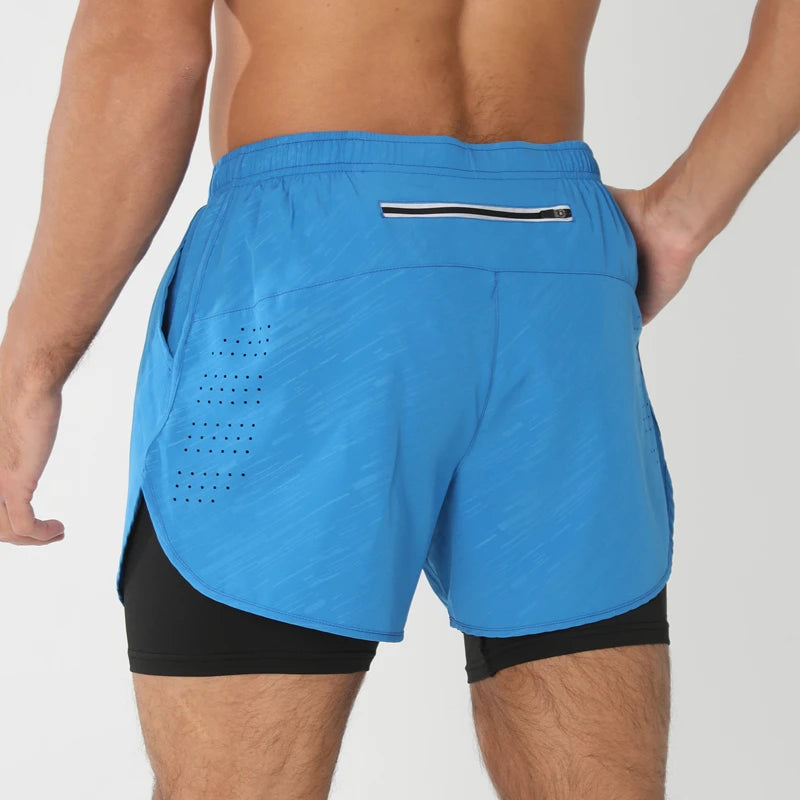 Men 2in1 Double Layer Shorts For Workout .