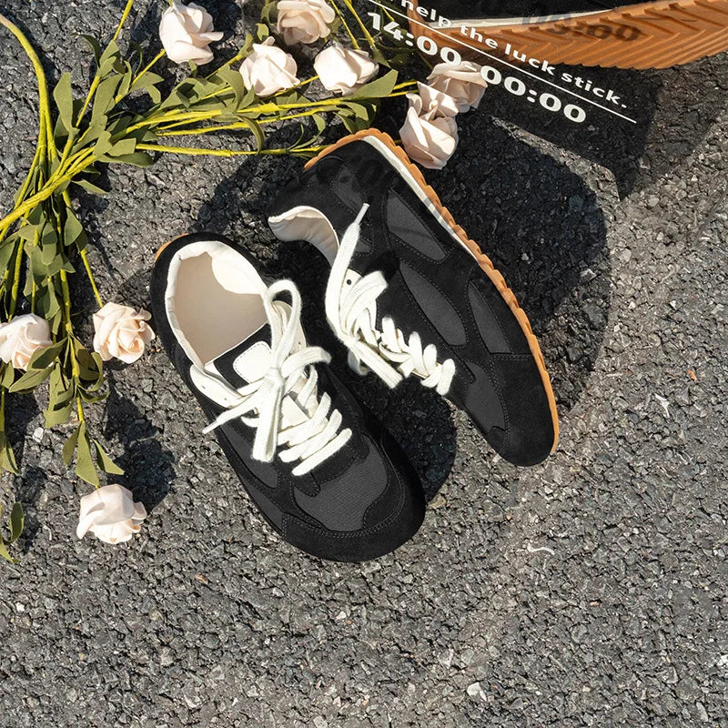 Genuine Leather Retro Training Sneakers For  Women & Men.