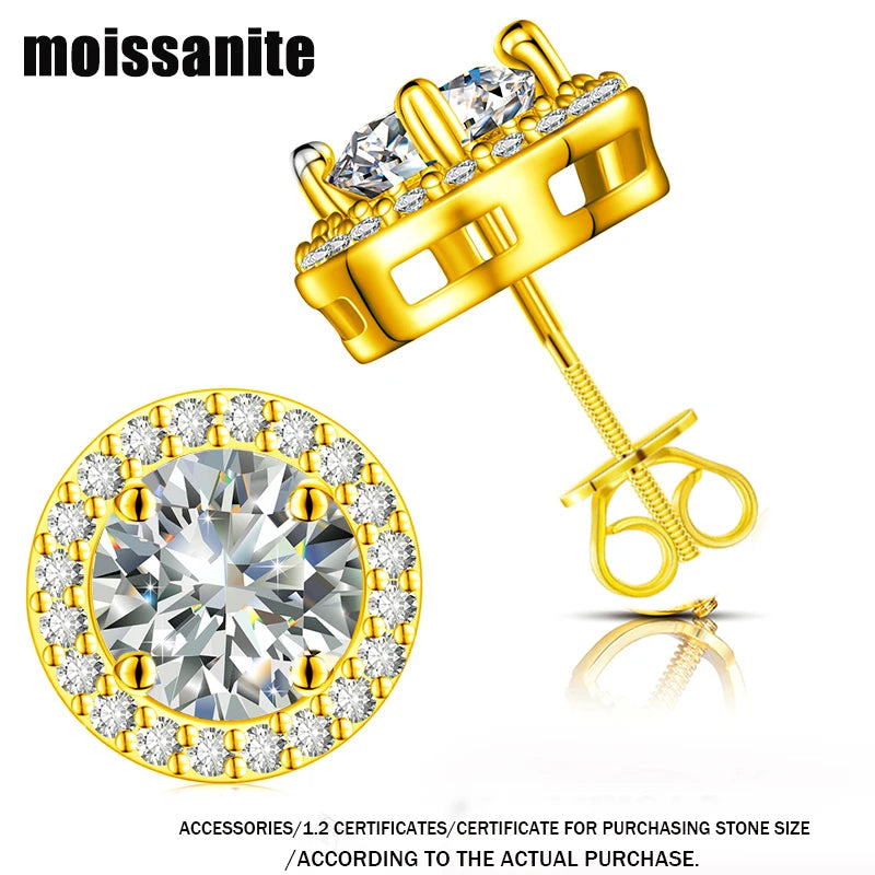 TUHE Unisex VVS1 Moissanite Women Earrings.