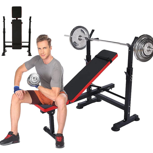 600lbs 6 in 1 Weight Bench Set with Squat Rack Adjustable Workout.