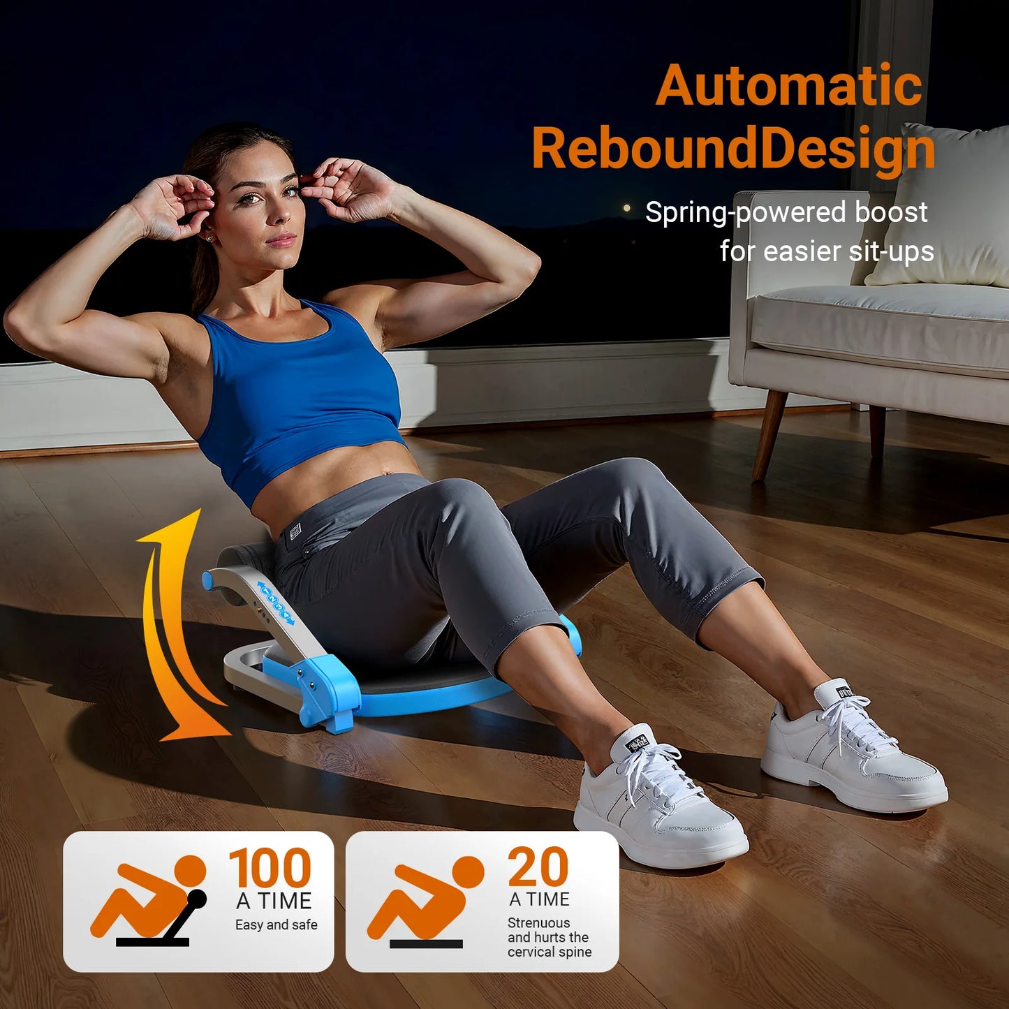 MERACH Ab Machine for Stomach Workout with 3 Adjustable Resistance & Automatic Rebound Sit Up.