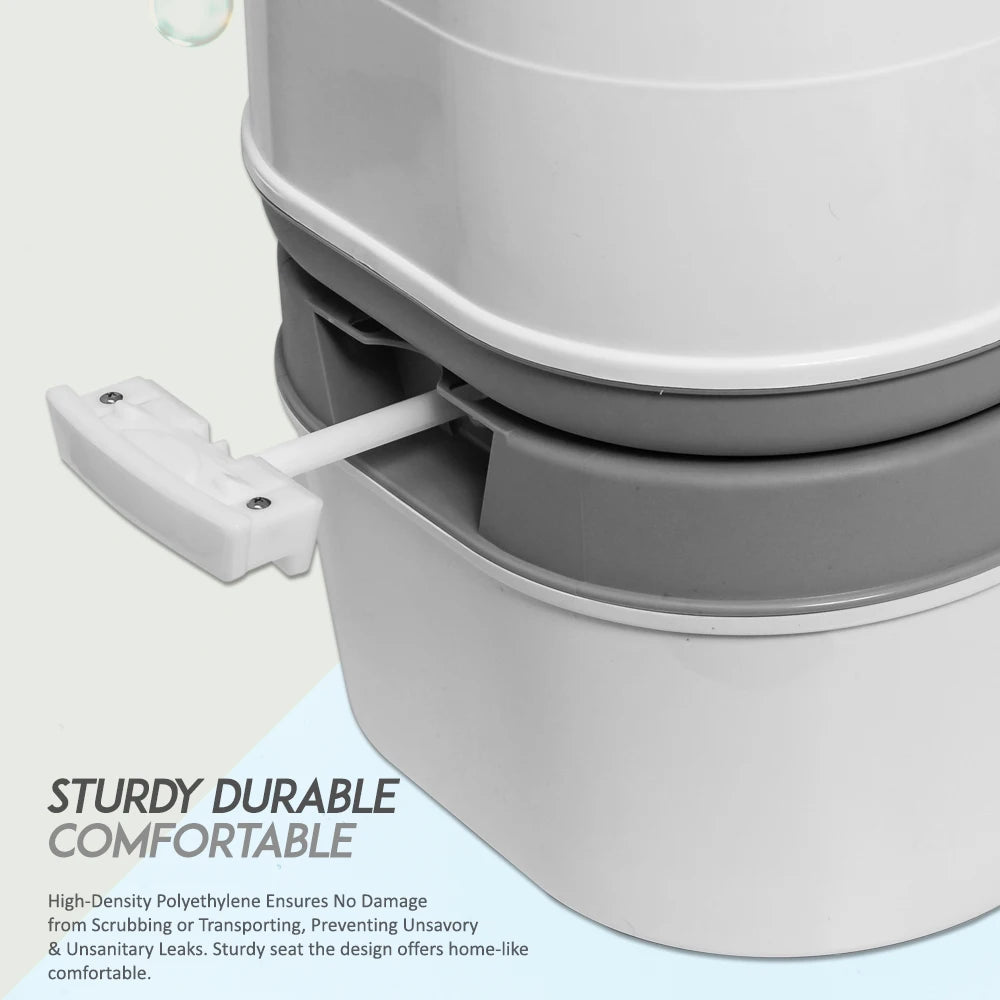 Leak- Proof Portable Toilet  For Camping  With Handle Pumping.
