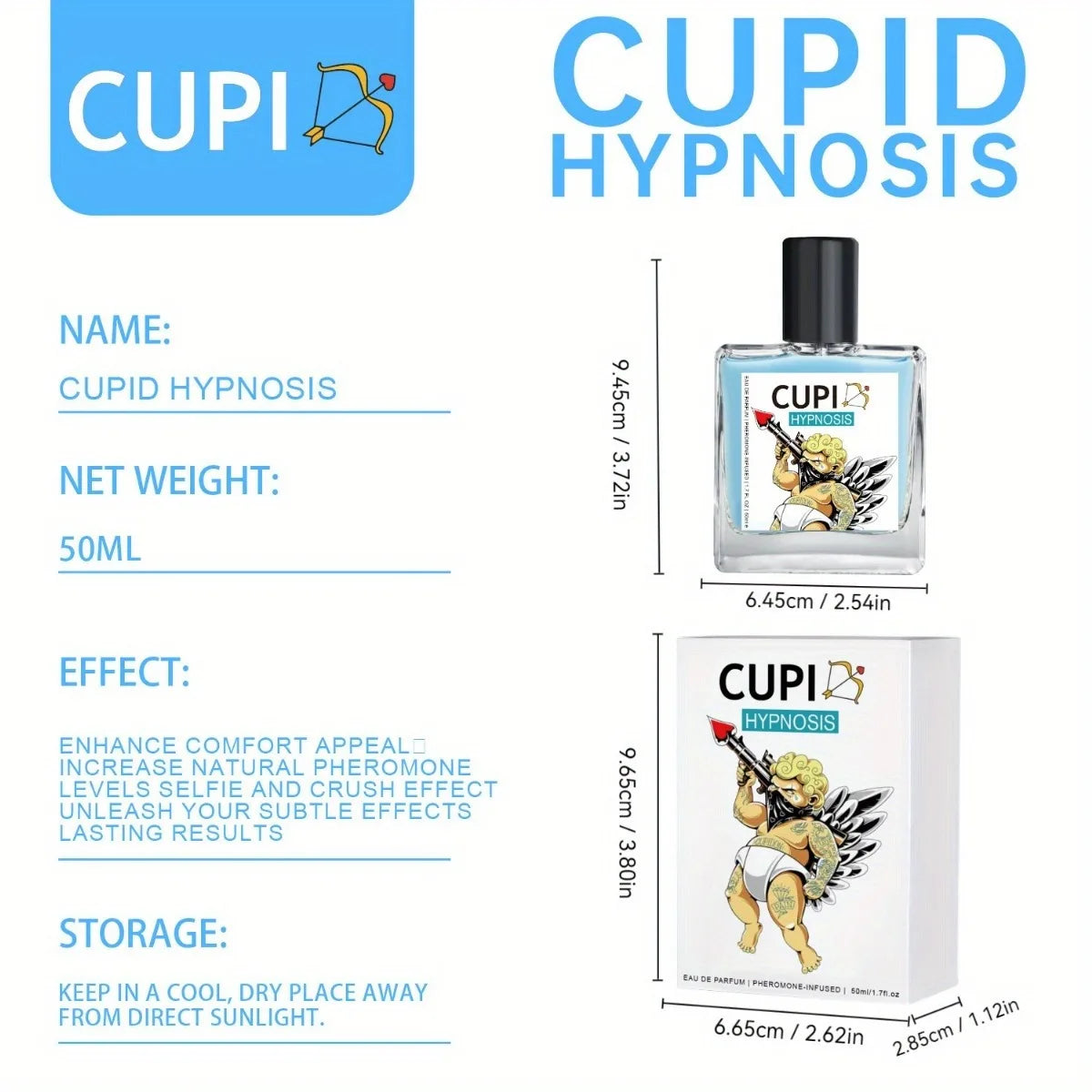 Cupid Hypnosis Pheromone  Long Lasting Cologne for Men.
