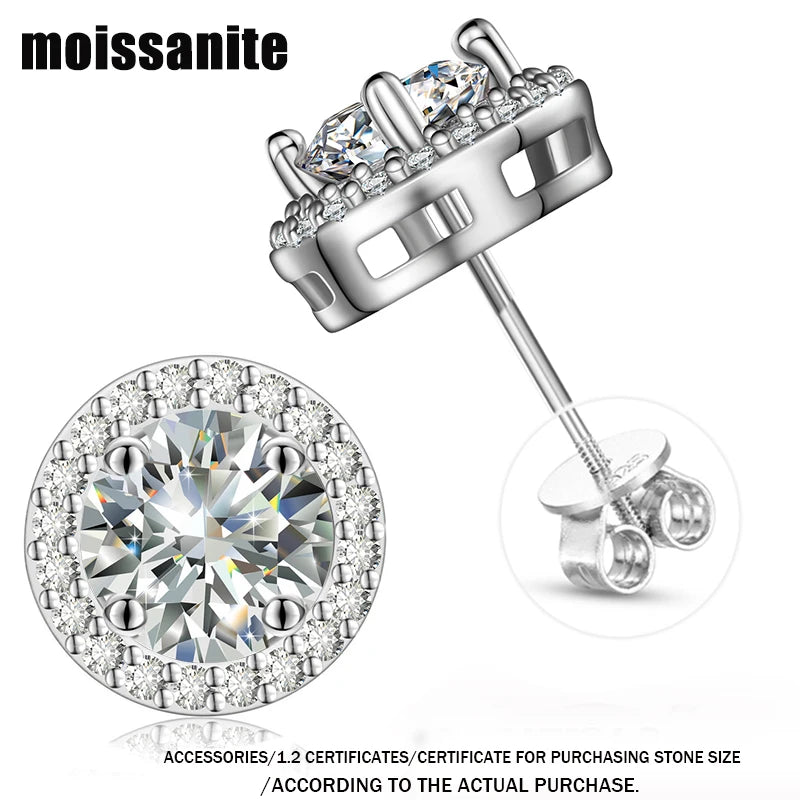 TUHE Unisex VVS1 Moissanite Women Earrings.