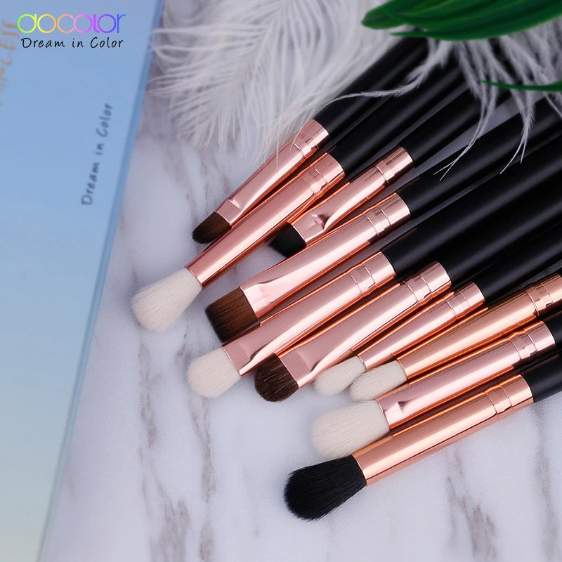 Docolor 10Pcs Black Eyebrow Brush Set.