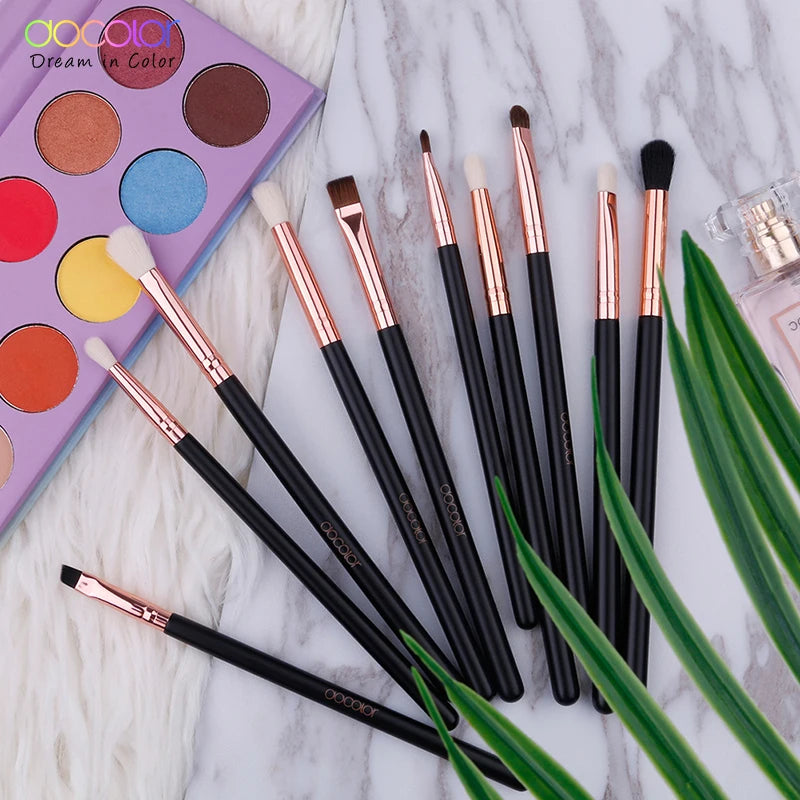 Docolor 10Pcs Black Eyebrow Brush Set.