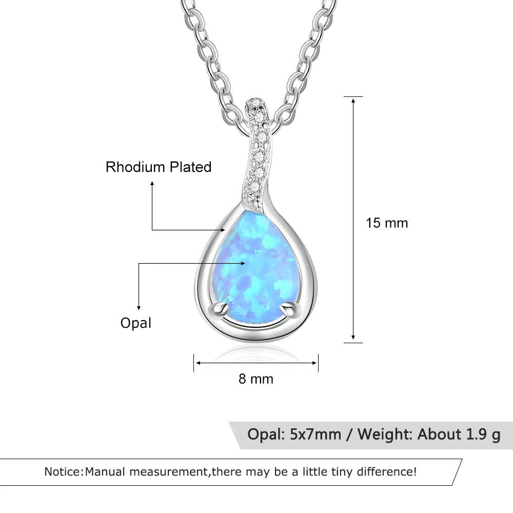 Cubic Zirconia Blue Opal  Silver jewelry set.