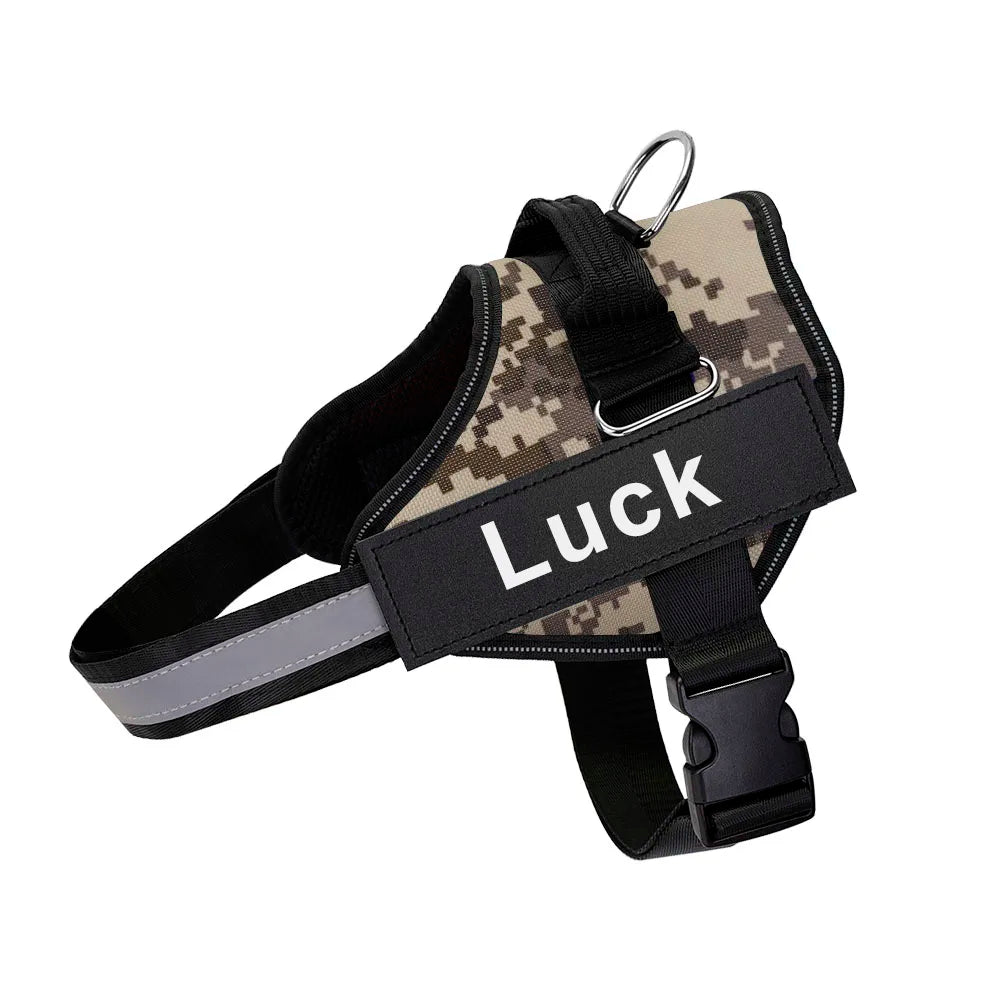Dog Harness Vest  with Customized ID Patch.