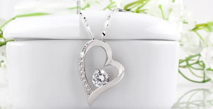 Uloveido Bijouterie Silver Color Heart Women's  Jewelry Set.