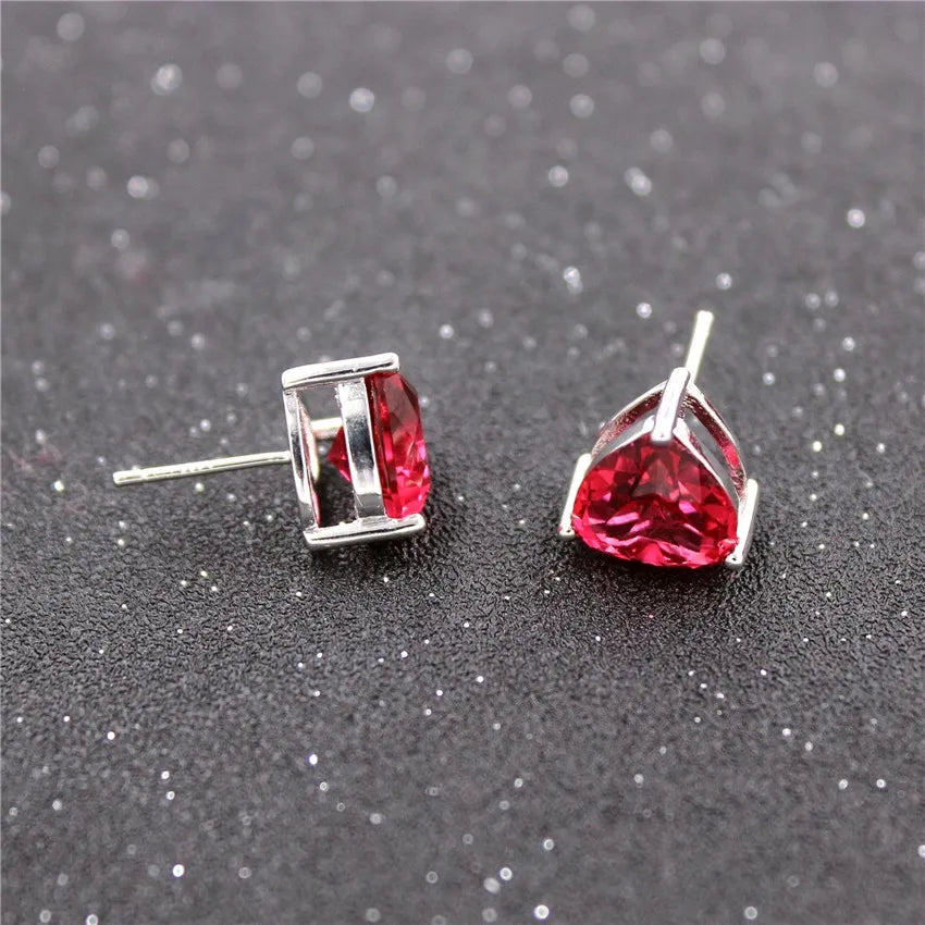 Uloveido Rhinestone Heart Stud Earrings  For Women .