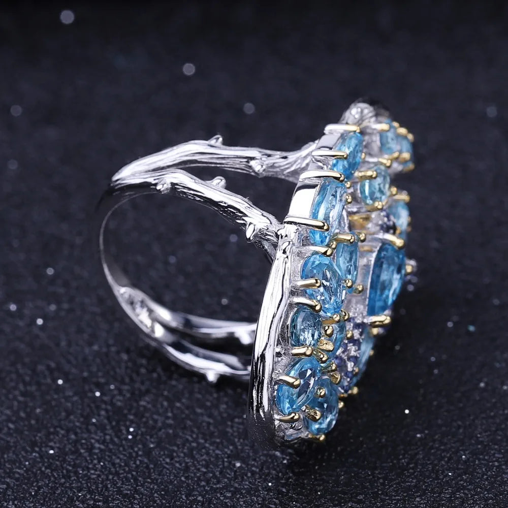 GEM'S BALLET 925 Sterling Silver Handmade  Ring for Women.