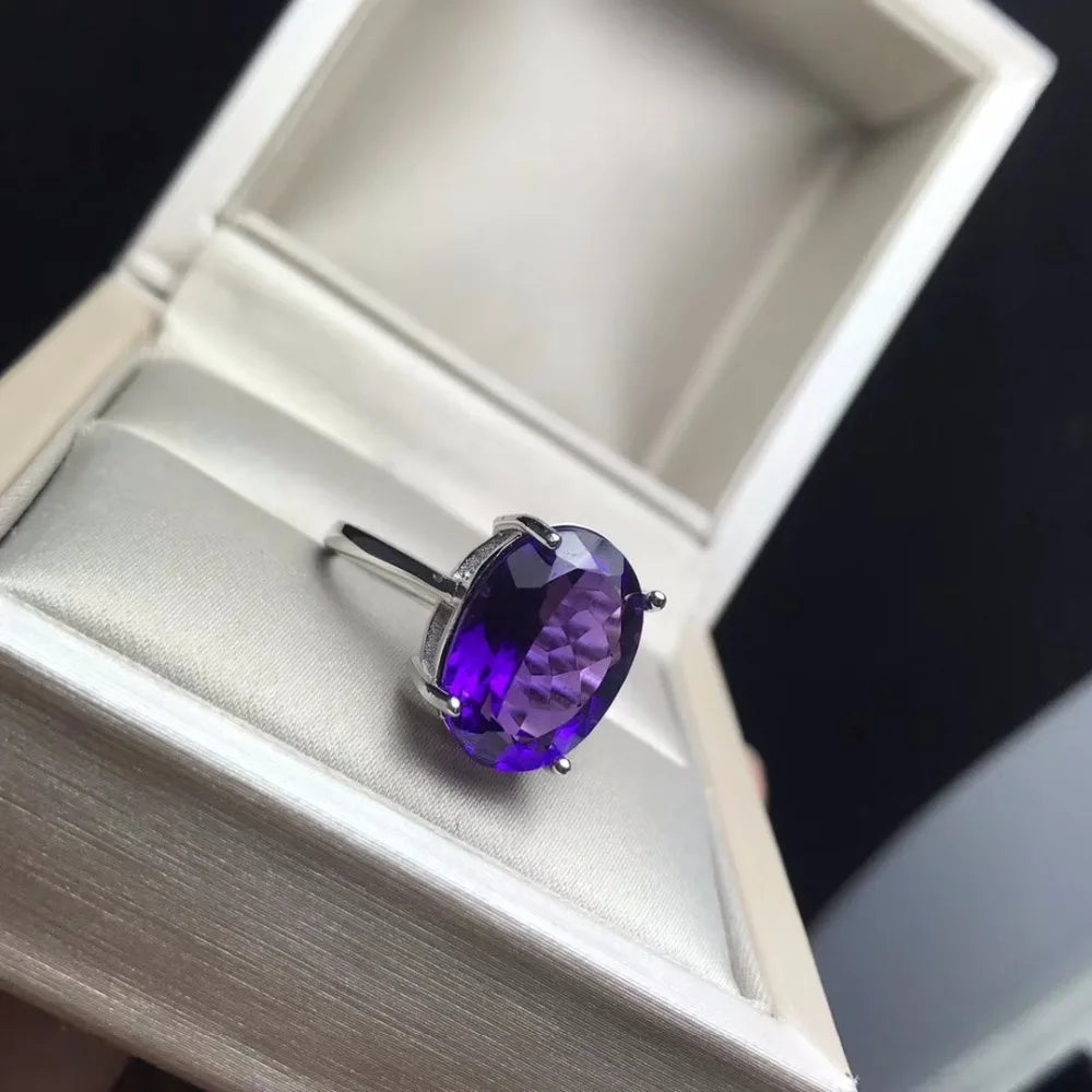 Uloveido 5ct Natural Amethyst Ring For Women.