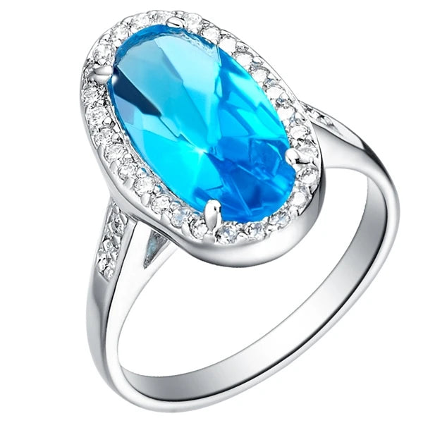 Uloveido Big Crystal Colorful Rings For Women.