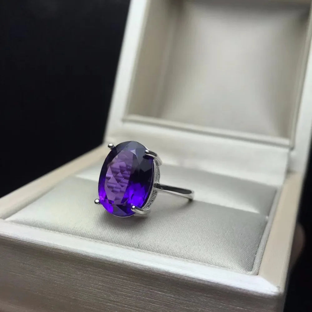 Uloveido 5ct Natural Amethyst Ring For Women.