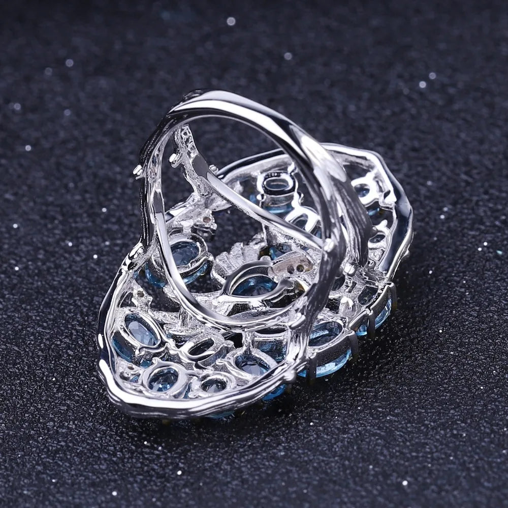 GEM'S BALLET 925 Sterling Silver Handmade  Ring for Women.