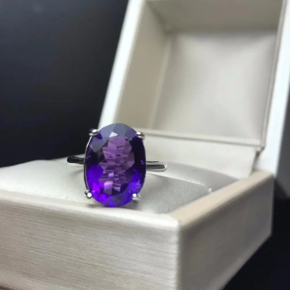 Uloveido 5ct Natural Amethyst Ring For Women.