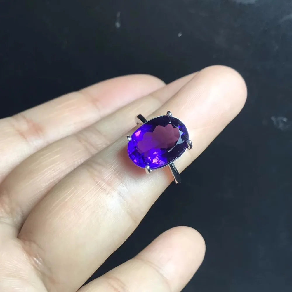 Uloveido 5ct Natural Amethyst Ring For Women.