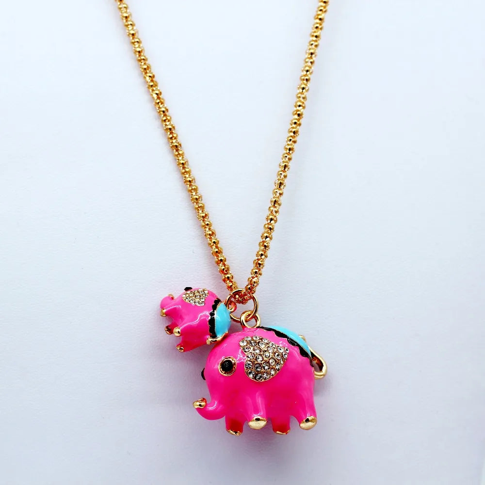 Uloveido Good Luck  Elephant Necklace Pendant For Kids and Women.