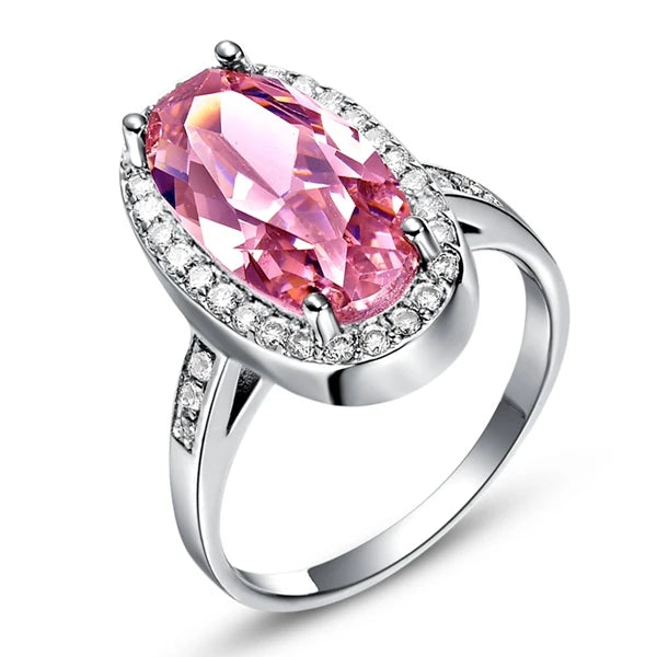 Uloveido Big Crystal Colorful Rings For Women.