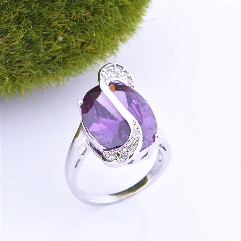 Uloveido Rainbow Silver  Ring for Women.