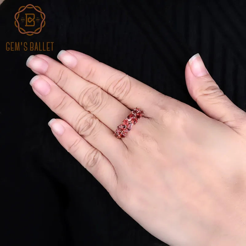 Natural Red Garnet Gemstone Rings for Women.