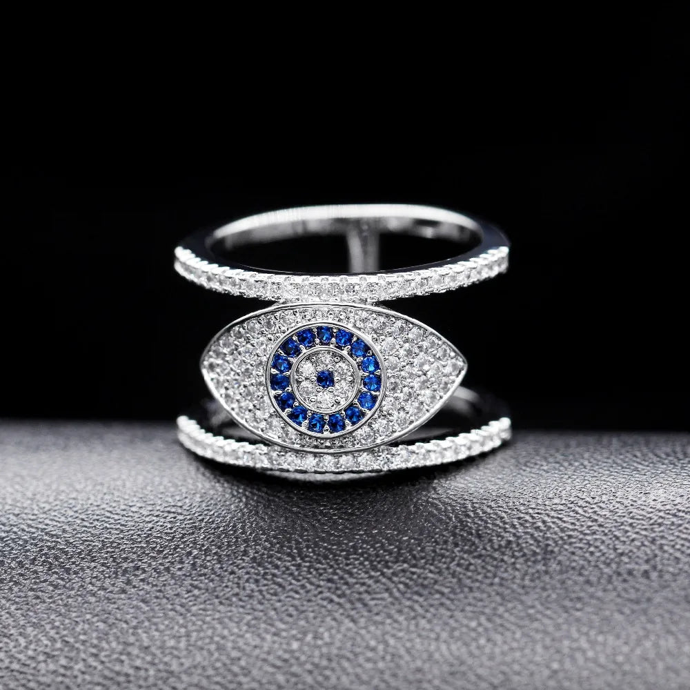 Uloveido Blue Evil Eye Rings for Women.