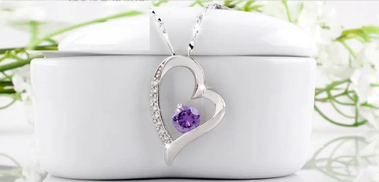 Uloveido Bijouterie Silver Color Heart Women's  Jewelry Set.