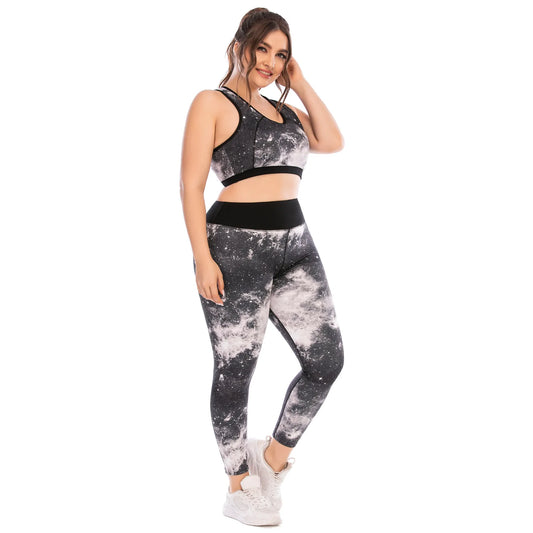 2 Piece Set Plus Size Yoga Suit For Women.