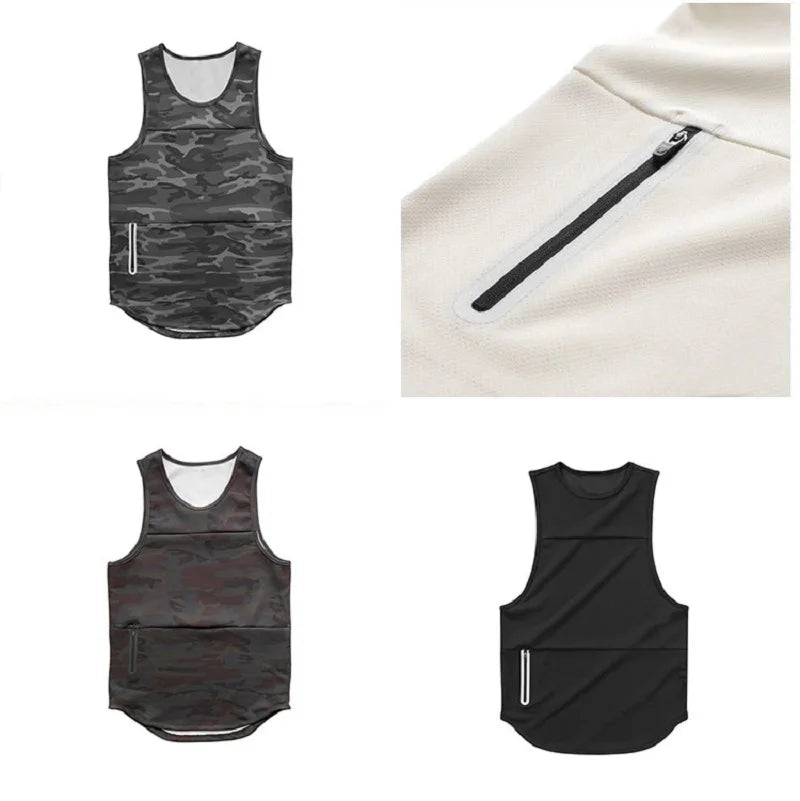 Men  quick drying running vest.