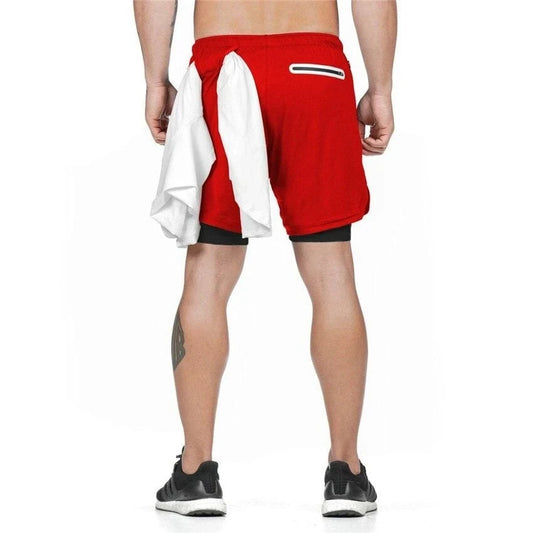 Fitness Workout  2 In 1 Gym Jogging Shorts .