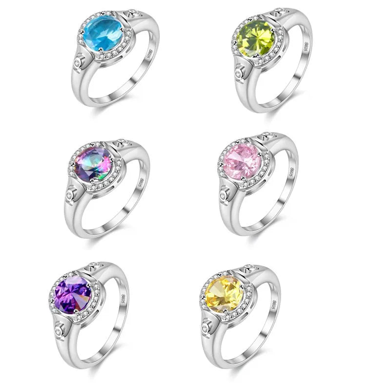 Uloveido Mystic Topaz Colorful Cubic Zirconia Rings for Women .