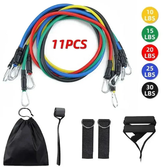 11 Pcs/Set TPE Resistance Band Set.