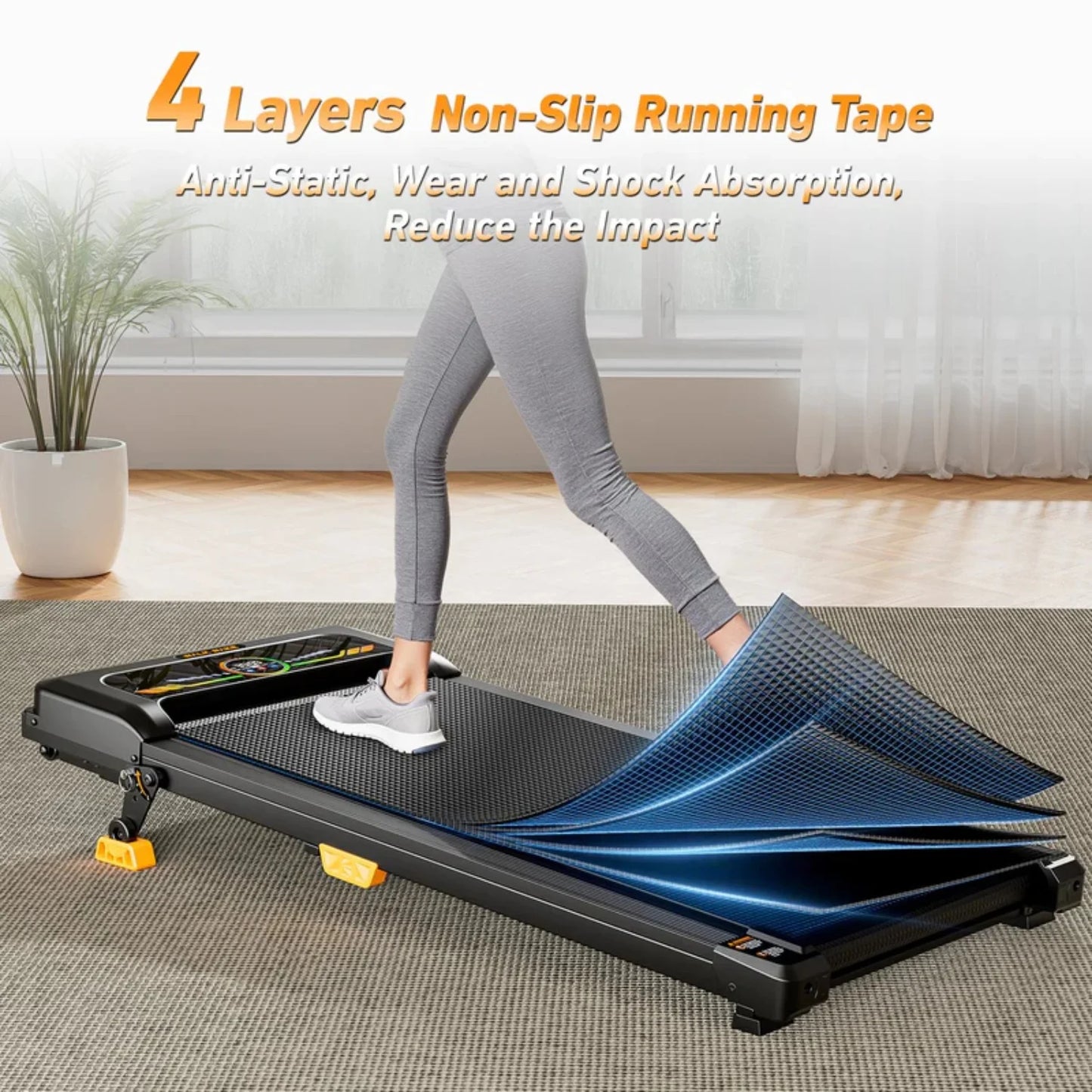 Portable Incline Walking Pad - 330lb Capacity & Remote Control.
