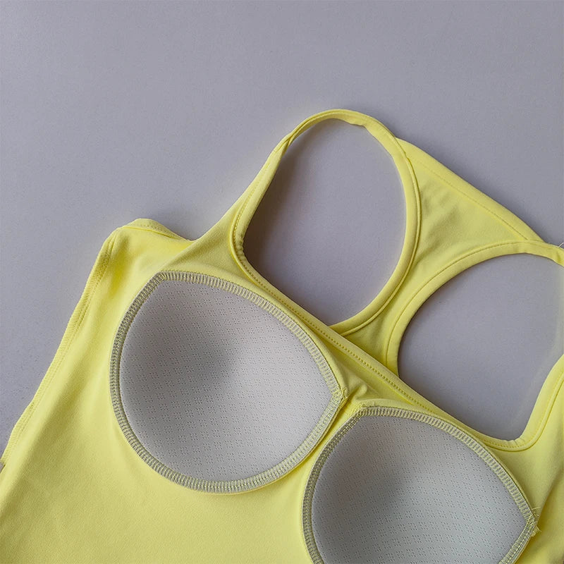 Top Yoga Fitness Vest with Chest Pad For  Summer.