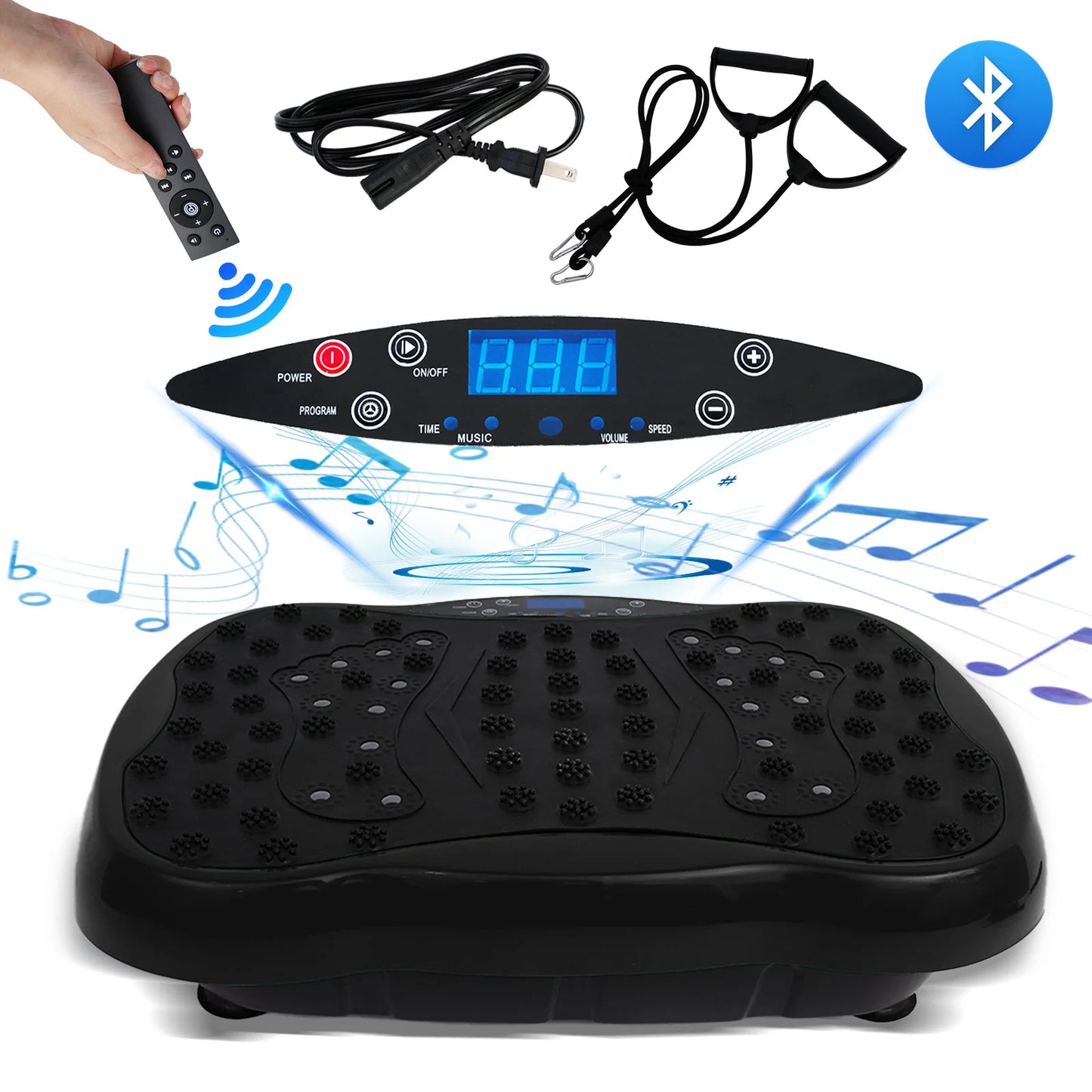 Full-Body Vibration Plate Exercise Machine For  Weight Loss with Resistance Bands & Remote Control.