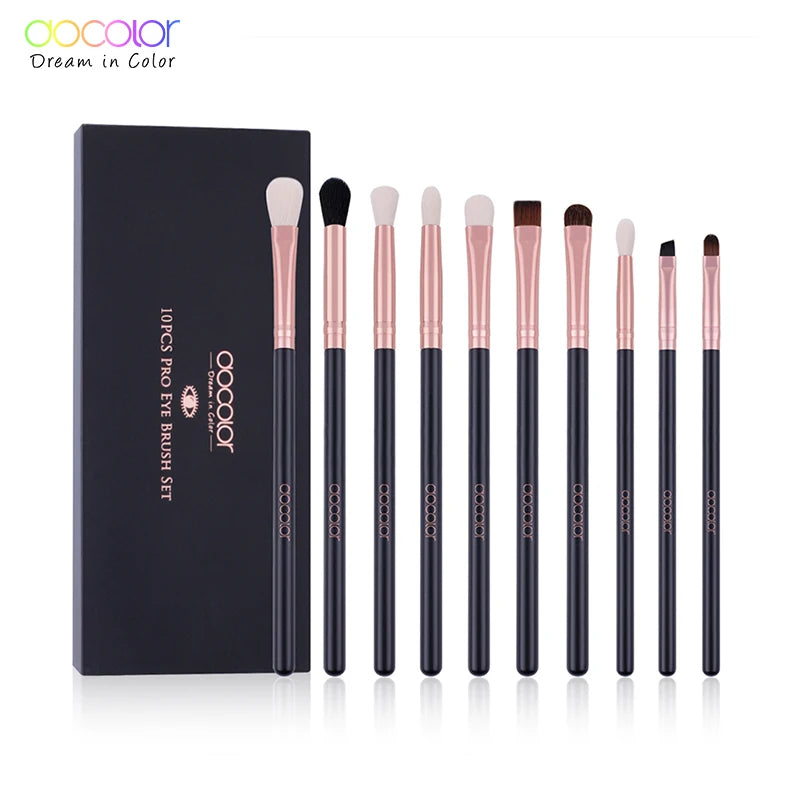 Docolor 10Pcs Black Eyebrow Brush Set.