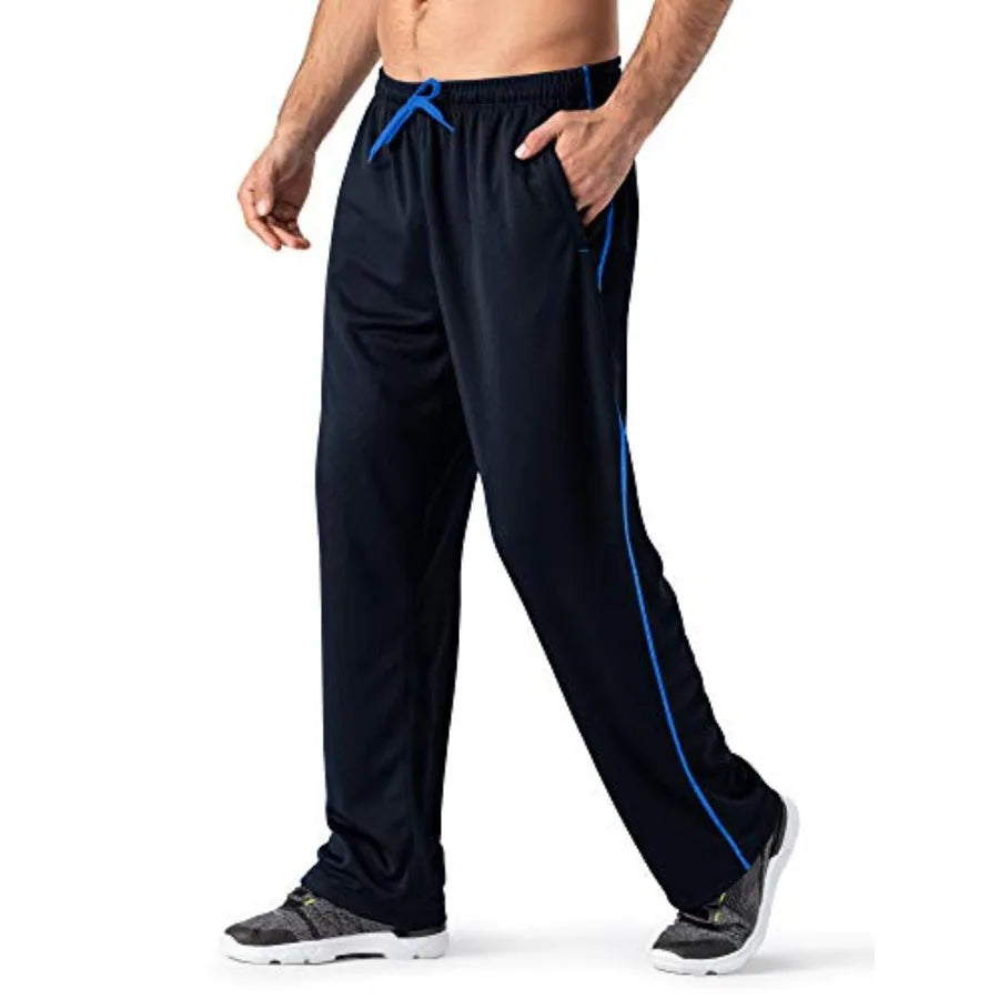 Men's Lightweight , Loose Fit, Open Bottom  Sweatpants  with Zipper Pockets.